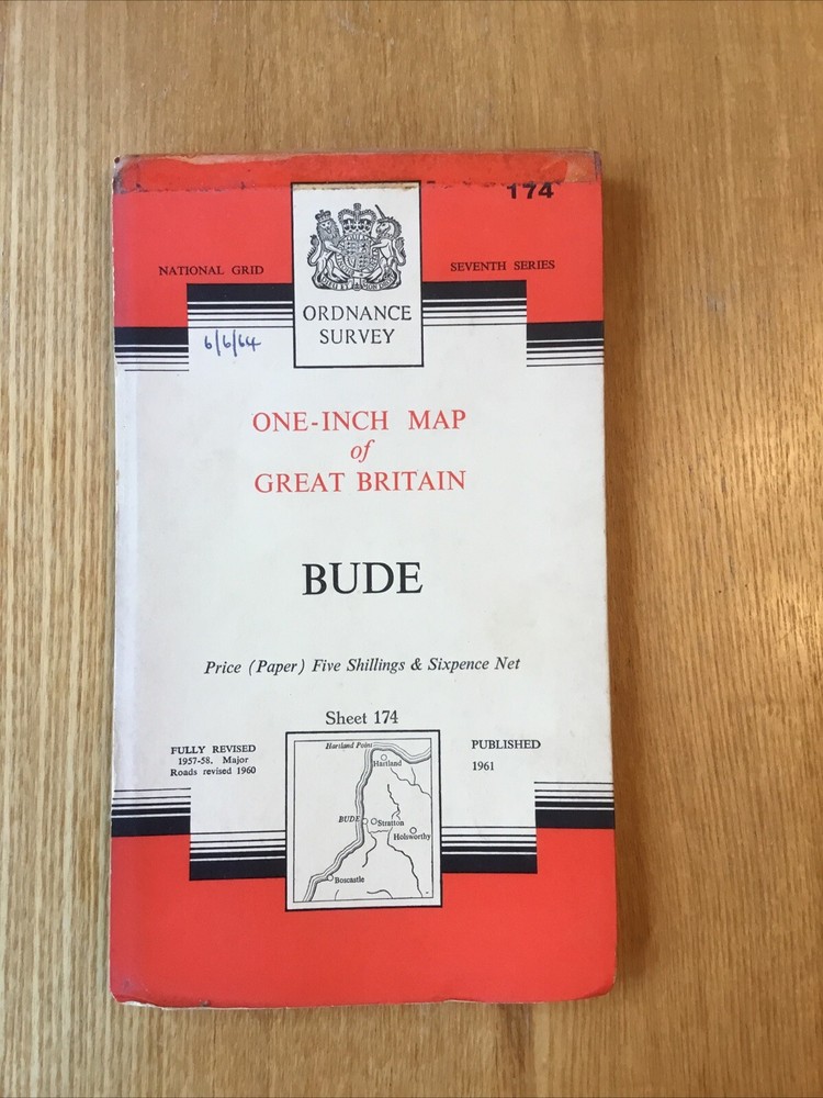1961 Ordnance Survey One Inch Seventh Series Map 174 Bude (incl Boscastle )