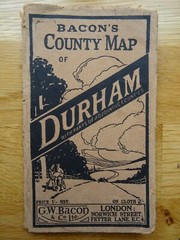Durham – Old Folding County Map – by G W Bacon – Poor condition