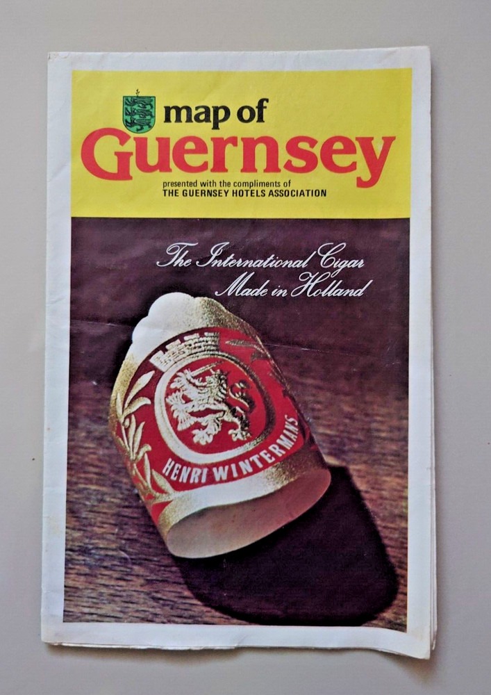 Vintage Map of Guernsey Hotel Association Advertising Map Folding Paper Undated