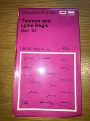 Vintage Ordnance Survey First Series Taunton & Lyme Regis 1974 Map 193