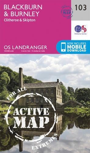 Blackburn & Burnley, Clitheroe & Skipton (Map) OS Landranger Active Map