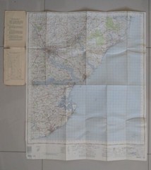 OS Ordnance Survey One Inch Map Sheet 150 Ipswich on Cloth 1963