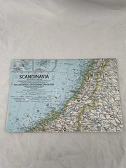 Vintage National Geographic Map Scandinavia April 1963
