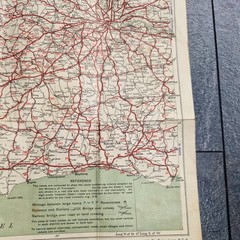 Bacon’s Cycling and Motoring Road Map of England & Wales, Cloth Backed Vintage