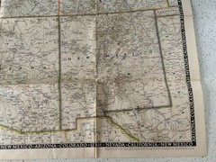 1948 Nat Geographic Magazine, Large Paper Map, South Western United States