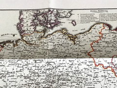 1829 MAP OF DEUTSCLAND (GERMANY) POSTAL MAP ROUTES, BUNDESPOST MUSEUM FRANKFURT