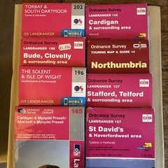 OS Landranger Ordnance Survey Maps Bundle x 8