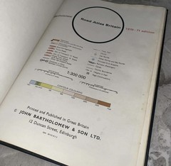 Road Atlas Of GB John Bartholomew and Son Hardback Black Leatherbound Style 1970