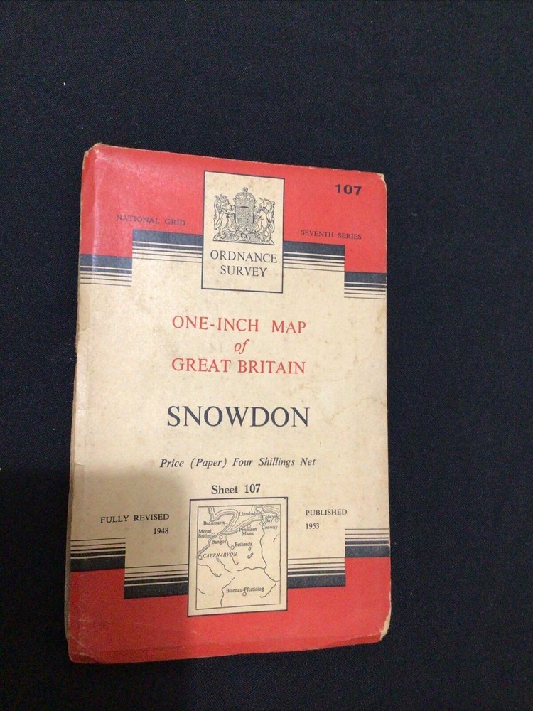 MAP – Ordnance Survey 1 inch 7th Series 1968 – SNOWDON #107 (8684)