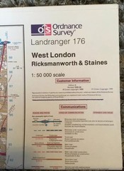 Ordnance Survey Landranger Map Sheet 176 West London: Ricksmanworth And Staines