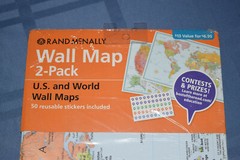 NEW SEALED WALL MAP 2-PACK US & WORLD W STICKERS By Rand Mcnally