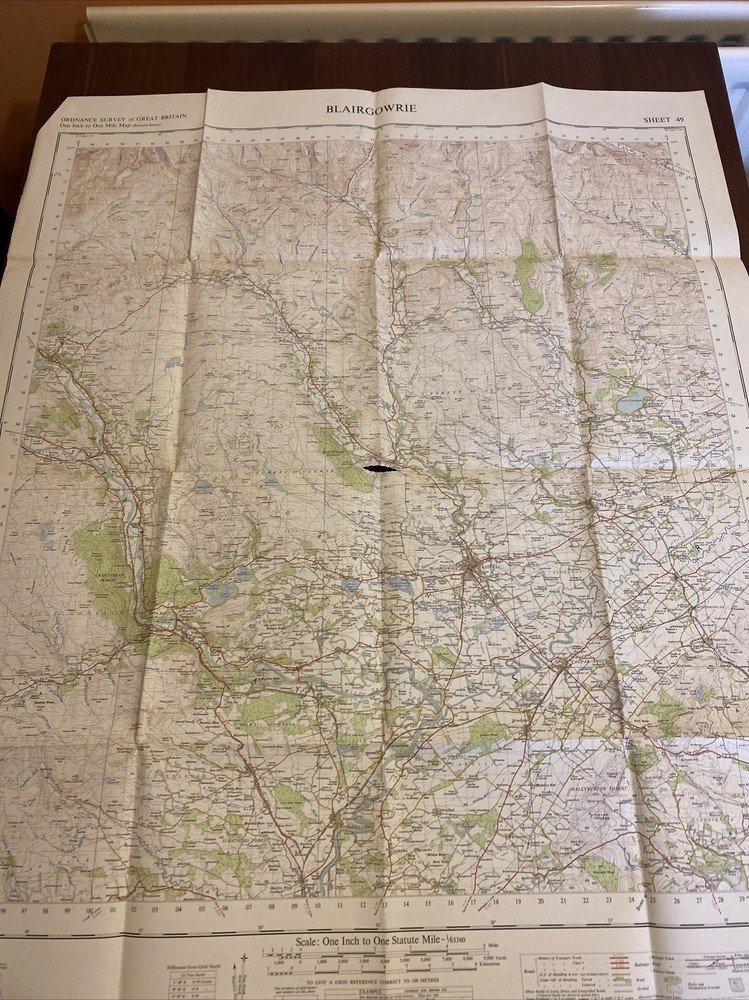 Blairgowrie Map – Ordnance Survey Sheet 49 – 1958