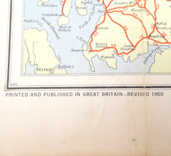 John Bartholomew Touring Map of Scotland 1960 12 miles to inch Linen