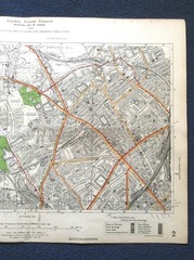 Vintage LONDON CC Municipal Map 1930 – HAMPSTEAD HEATH, HIGHGATE, TUFNELL PARK