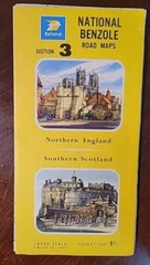 NATIONAL BENZOLE HIGHWAY ROAD MAP NORTHERN ENGLAND-SOUTHERN SCOTLAND 1959 Sect 3