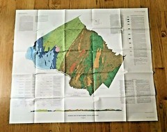 Lot of 3 paper geological maps of Montgomery County Maryland & Kensington USGS
