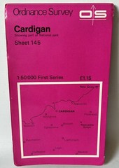 Ordnance Survey 1:50,000 Map – Cardigan – Sheet 145 – 1974