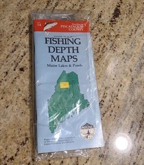 Delorme Maine Fishing Depths Maps Piscataquis County Lakes & Ponds 1987
