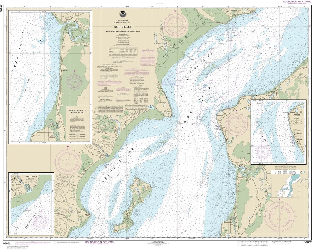 Cook Inlet-Kalgin Island to North Foreland | Waterproof NOAA Chart 16662