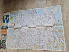 Wales East And West Midlands Mobil Map Vintage 1963