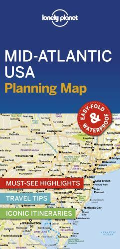 Lonely Planet Mid-atlantic USA Planning Map, Paperback by Garry, John, Like N…