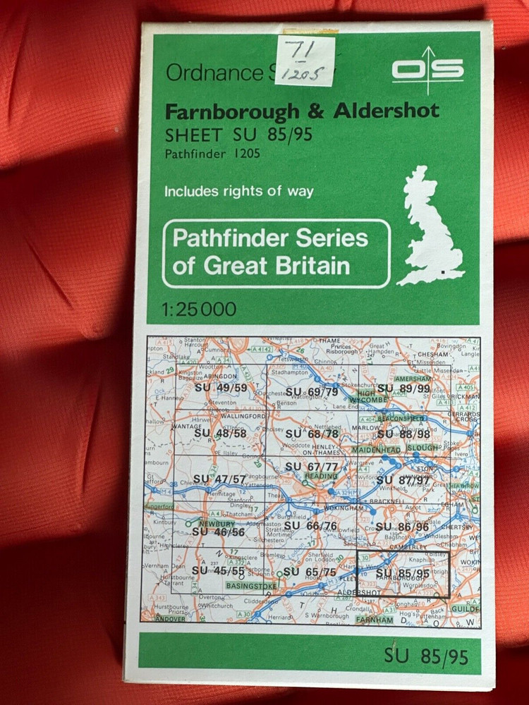 OS Ordnance Survey, Pathfinder Map, Sheet: SU 85/95, Farnborough & Aldershot