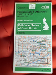 OS Ordnance Survey, Pathfinder Map, Sheet: SU 85/95, Farnborough & Aldershot